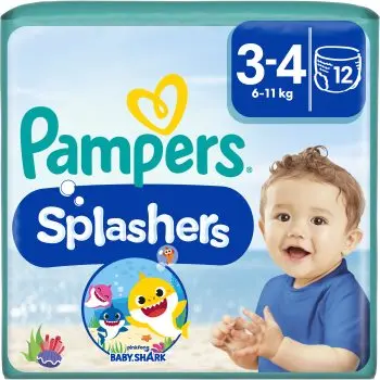 Pampers Splashers 3-4 scutec tip slip pentru înot, de unică folosință