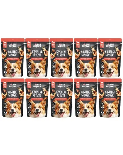PAN MIĘSKO bucăți în sos cu vită și capră 10x150 g hrană umedă câini