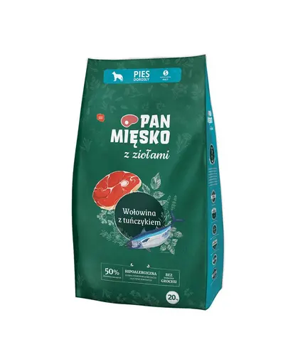 PAN MIĘSKO hrana caine talie mica cu ierburi aromatice, vita si ton S 2x20 kg