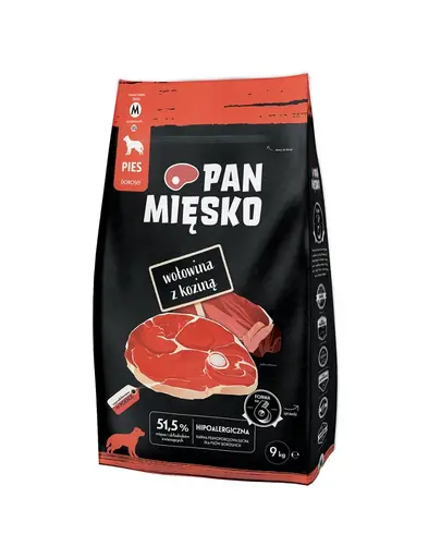 PAN MIĘSKO hrana pentru caini cu vita si capra M 2x9 kg