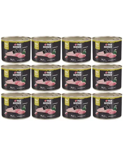 PAN MIĘSKO Hrană umedă pentru pisici cu curcan și gâscă 12x200 g