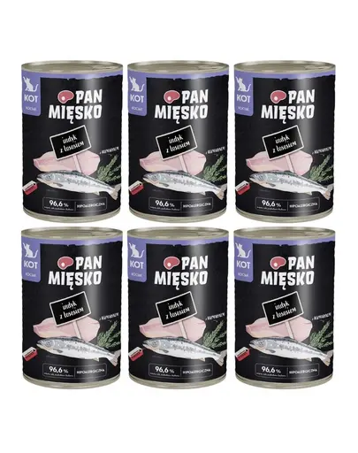PAN MIĘSKO hrană umedă pisoi 6x400 g curcan și somon
