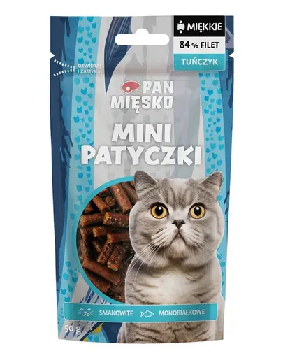 PAN MIĘSKO Mini bețișoare cu ton gustare pentru pisici 50 g