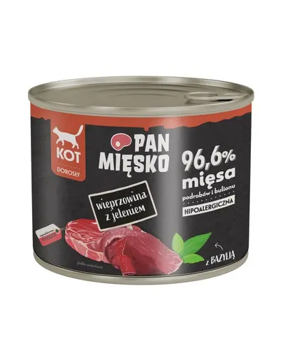 PAN MIĘSKO Porc cu cerb hrană umedă pentru pisici 200 g