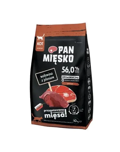 PAN MIĘSKO Sac de hrană pentru pisici, vită cu căprioară M 10 kg