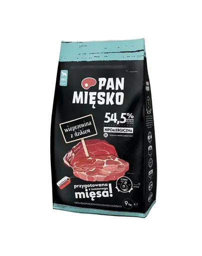 PAN MIĘSKO Sac hrana caini talie foarte mare cu porc si mistret XL 2x9 kg