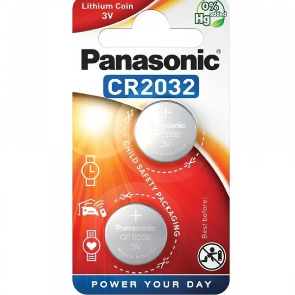 Panasonic Baterie Panasonic CR-2032/2BP, 3V, litiu