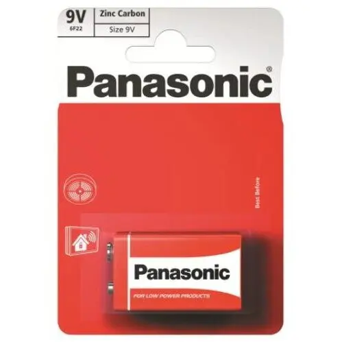Panasonic Baterii Zinc Carbon Panasonic, 9V, 6F22RZ/1BP