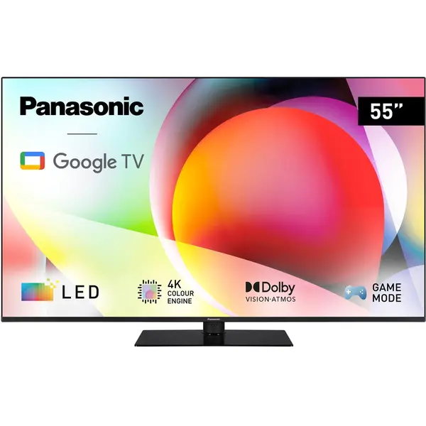 Panasonic Televizor Panasonic, TN-55W70AEZ, Smart, Google TV, 139 cm, LED, 4K Ultra HD, Clasa E, Negru