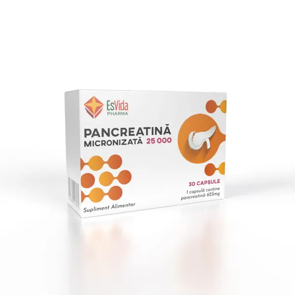 Pancreatină Micronizată, 30 capsule - 25000