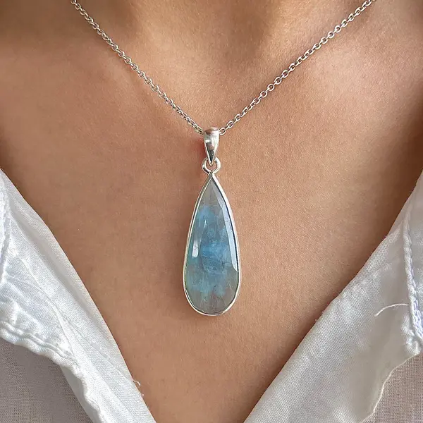 Pandantiv acvamarin argint | Model 11