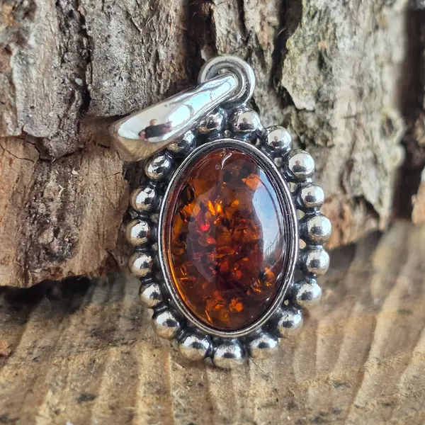 Pandantiv argint cu chihlimbar Amber35