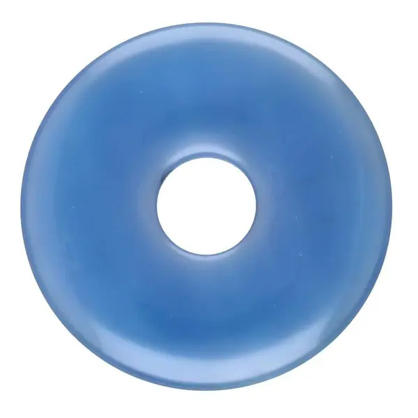 Pandantiv calcedonie albastra piatra pi donut L