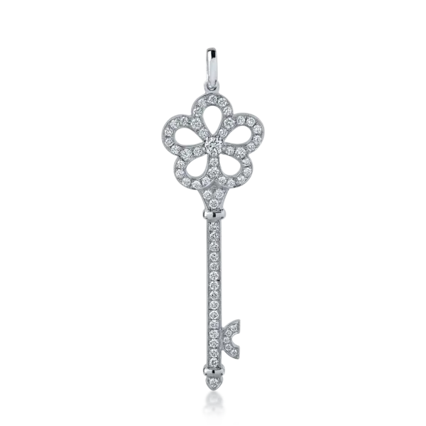 Pandantiv cheita din aur alb cu diamante de 0.54ct