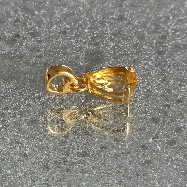 Pandantiv citrin argint 925 placat cu aur | Clasic