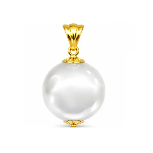 Pandantiv cu Perla Edison Alba Rara 12-12,5 mm E i Aur Galben 14K (aur 585) KASKADDA