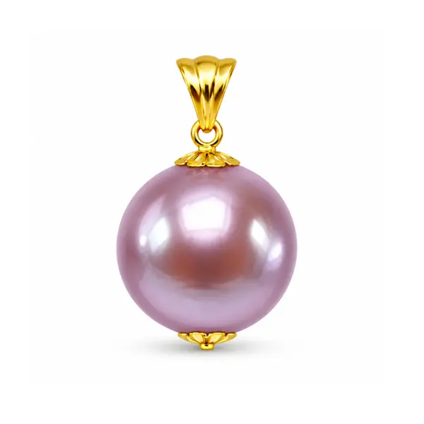 Pandantiv cu Perla Edison Lavanda Rara 11,5-12 mm E i Aur 14K (aur 585) KASKADDA