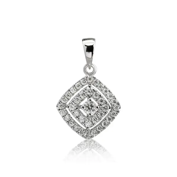 Pandantiv din aur alb cu diamante de 0.1ct