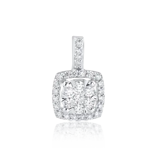 Pandantiv din aur alb cu diamante de 0.235ct