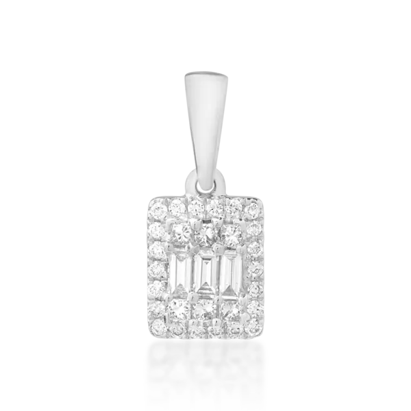 Pandantiv din aur alb cu diamante de 0.26ct