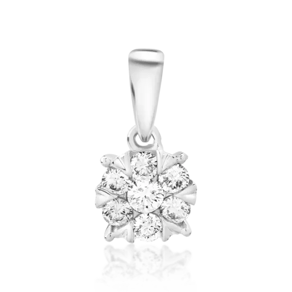 Pandantiv din aur alb cu diamante de 0.2ct