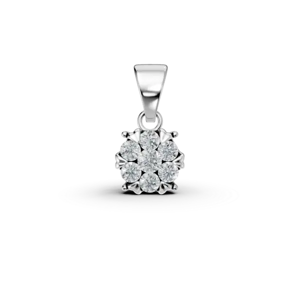 Pandantiv din aur alb cu diamante de 0.2ct