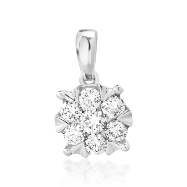 Pandantiv din aur alb cu diamante de 0.34ct