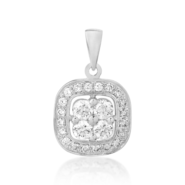 Pandantiv din aur alb cu diamante de 0.35ct