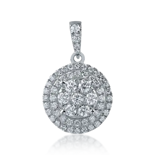Pandantiv din aur alb cu diamante de 0.37ct
