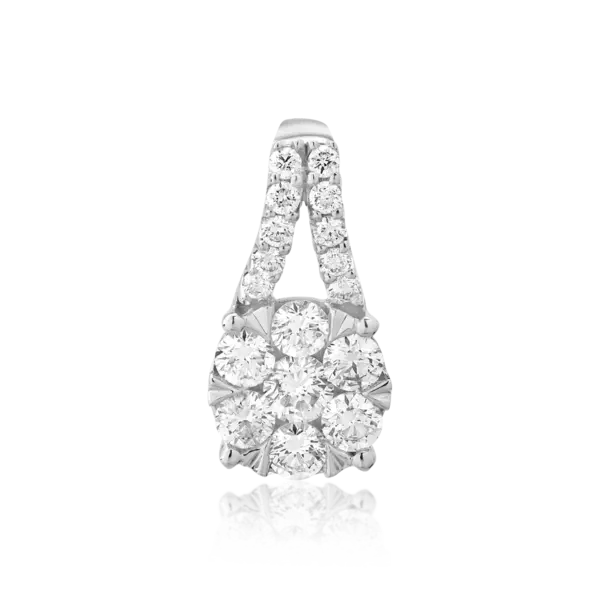 Pandantiv din aur alb cu diamante de 0.75ct