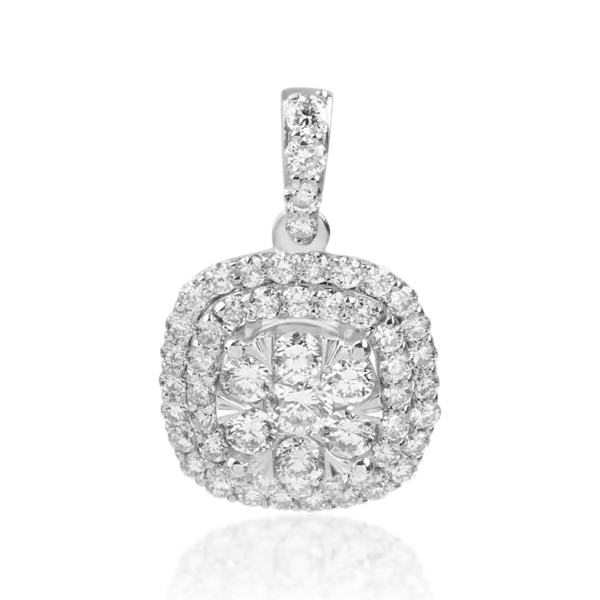 Pandantiv din aur alb cu diamante de 0.75ct