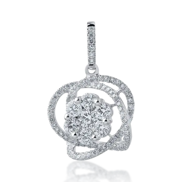 Pandantiv din aur alb cu diamante de 0.88ct