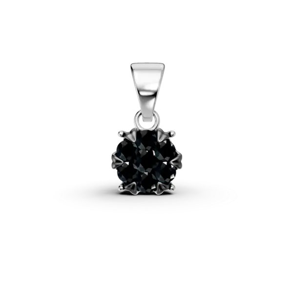 Pandantiv din aur alb cu diamante negre de 0.2ct
