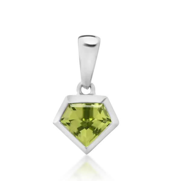 Pandantiv din aur alb cu peridot de 0.61ct