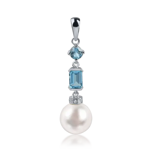 Pandantiv din aur alb cu pietre pretioase si semipretioase de 8.3ct