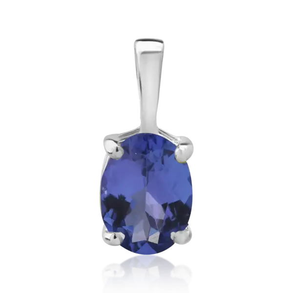 Pandantiv din aur alb cu tanzanit oval de 1.3ct