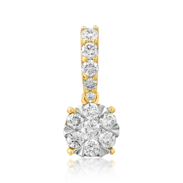 Pandantiv din aur alb-galben cu diamante de 0.515ct