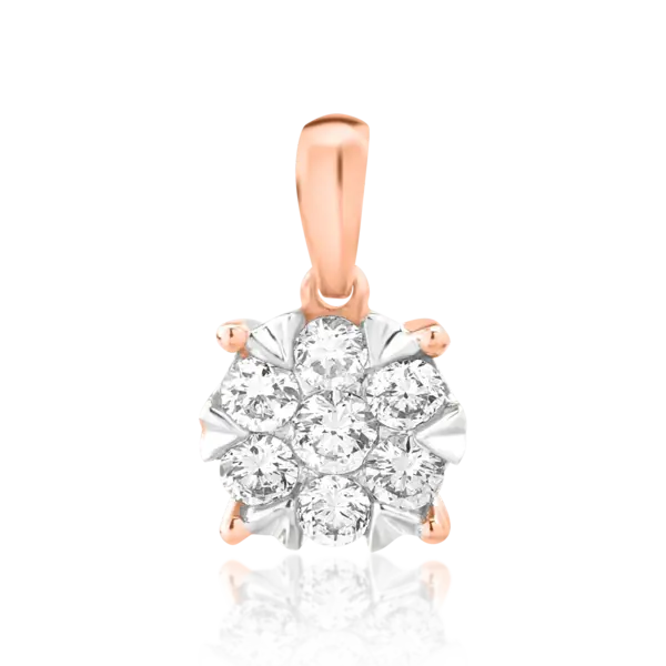 Pandantiv din aur alb-roz cu diamante de 0.25ct