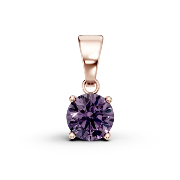 Pandantiv din aur roz cu ametist de 0.8ct