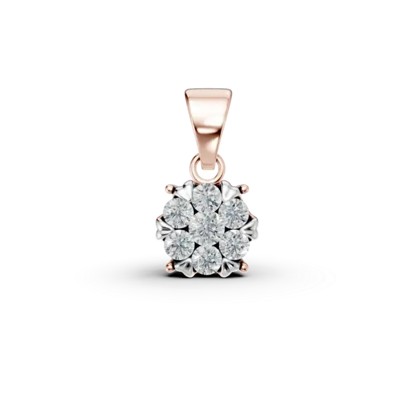 Pandantiv din aur roz cu diamante de 0.2ct