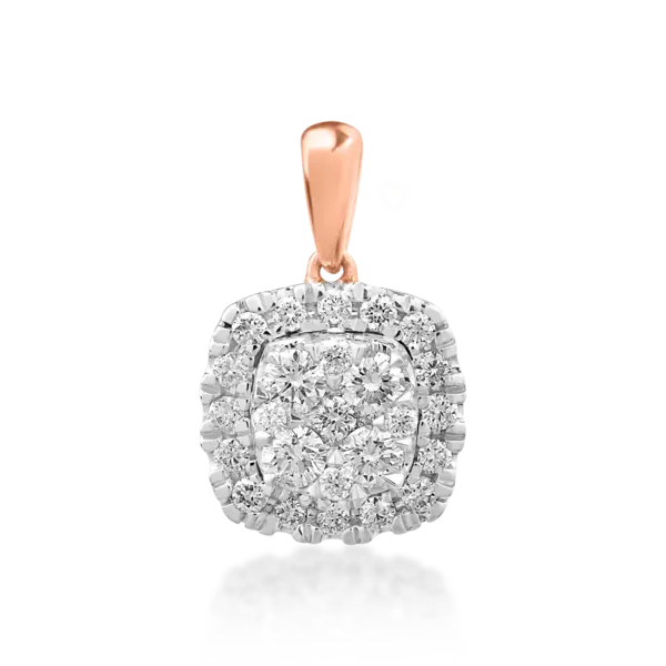 Pandantiv din aur roz cu diamante de 0.327ct