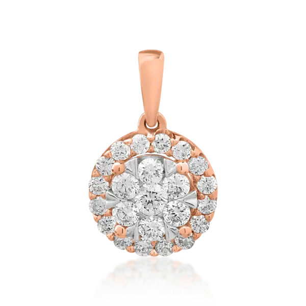 Pandantiv din aur roz cu diamante de 0.5ct