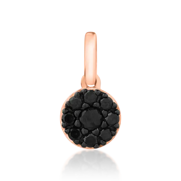 Pandantiv din aur roz-negru cu diamante negre de 0.2ct