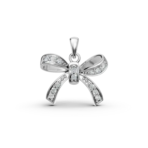 Pandantiv fundita din aur alb cu diamante de 0.06ct