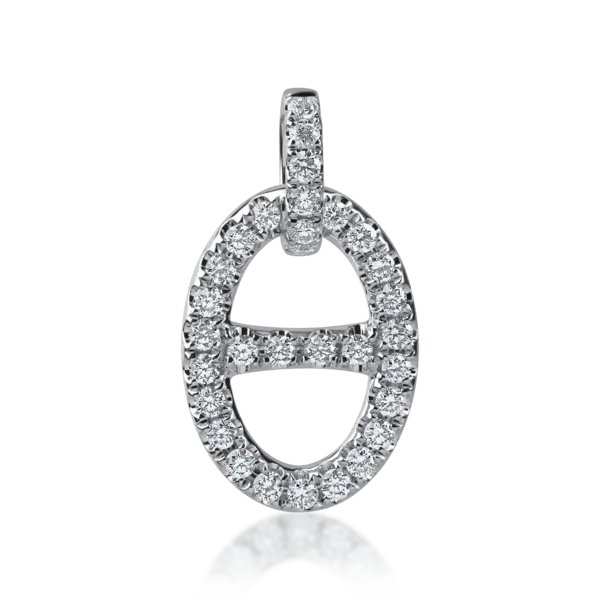 Pandantiv geometric din aur alb cu diamante de 0.32ct
