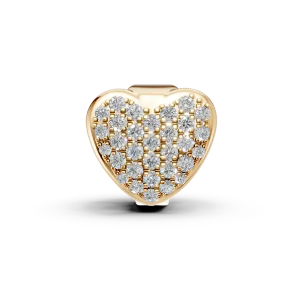 Pandantiv inima din aur galben cu diamante de 0.18ct