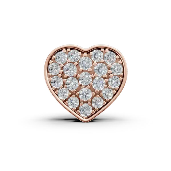 Pandantiv inima din aur roz cu diamante de 0.22ct