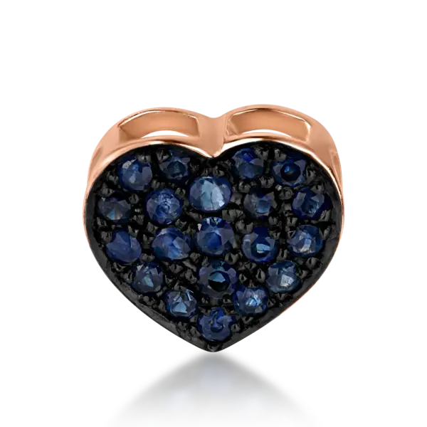 Pandantiv inima din aur roz cu safire de 0.22ct