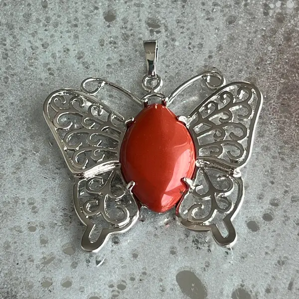Pandantiv jasp rosu | Butterfly
