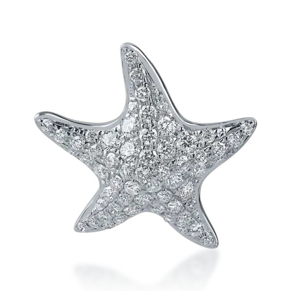 Pandantiv stea de mare din aur alb cu diamante de 0.6ct